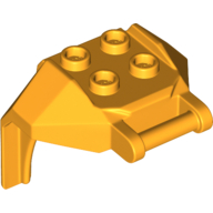 Lego Plate Special, 2 x 2 Studs and Handle, Closed Ends (Mech Chest Plate / Armor) / Bright Light Orange