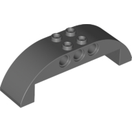 Lego Brick Curved 2 x 8 x 2 Double / Dark Bluish Gray
