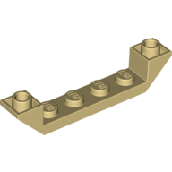 Lego Brick Sloped Inverted 45° 6 x 1 Double with 1 x 4 Recessed / Tan
