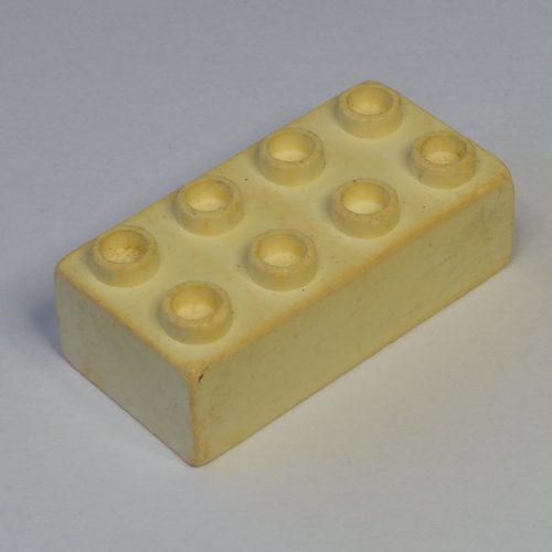 Lego Minitalia Brick 2 x 4 with Bottom Tubes / White