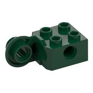 Lego Technic Brick Special 2 x 2 with Pin Hole, Rotation Joint Ball Half [Vertical Side] / Dark Green
