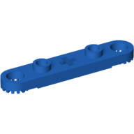 Lego Technic Plate 1 x 5 with Toothed Ends, 2 Studs and Center Axle Hole / Blue