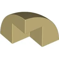 Brick Round Corner, Curved 2 x 2 x 1 2/3 Quarter Dome with 1 Cutout / Tan