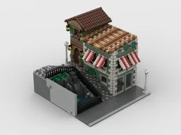 Italian LEGO Modular with Bike Shop, Wine Cellar & Peaceful Pond