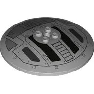 Dish 8 x 8 Inverted [Radar], Solid Studs, Rounded Anti-stud Underside, TIE Interceptor Hatch Print