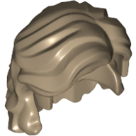 Lego Hair Mid-Length Wavy with Center Part and Sidelocks / Dark Tan
