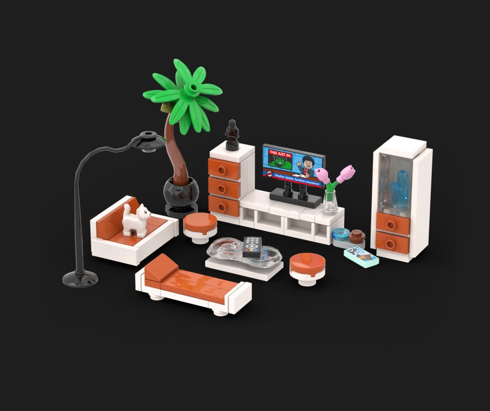 Lego Modern Living Room Interior – Detailed Apartment Furniture