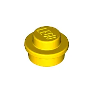 Plate Round 1 x 1 with Solid Stud / Yellow