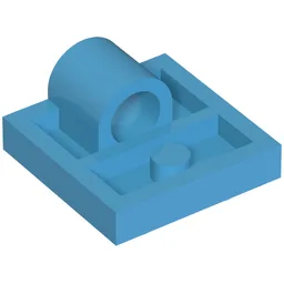 Plate Special 2 x 2 with 1 Pin Hole [Complete Underside Rib] / Dark Azure