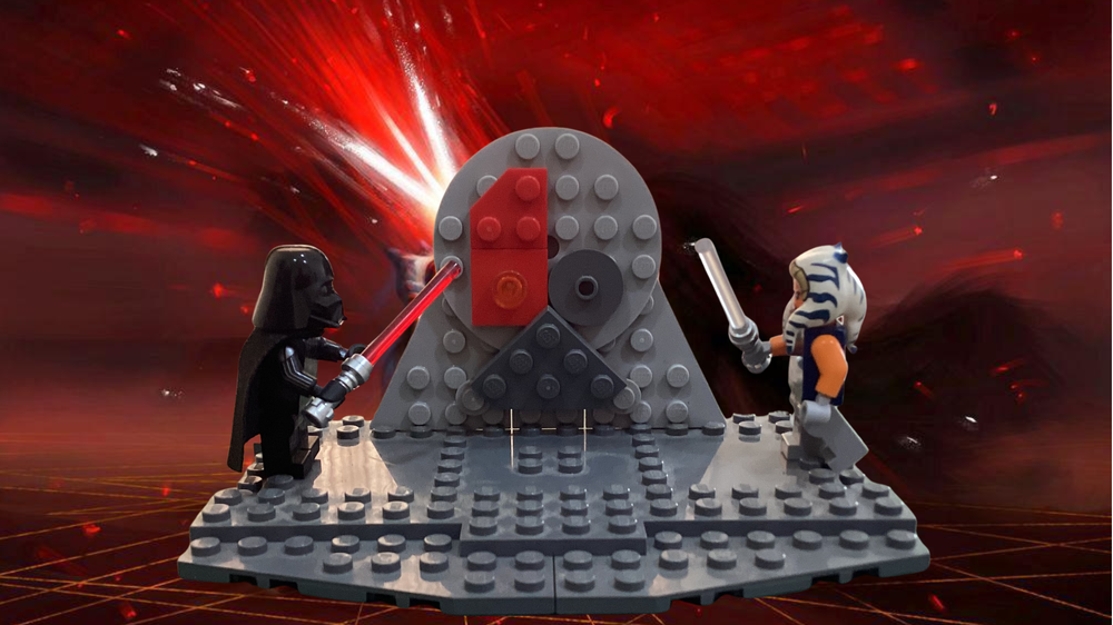 Lego Ahsoka vs. Vader diorama