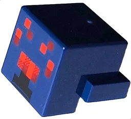 Creature Head Pixelated with Black, Red and Dark Red Face Pattern (Minecraft Spider) / Dark Blue