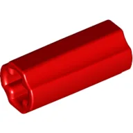 Technic Axle Connector Smooth [with x Hole + Orientation] / Red
