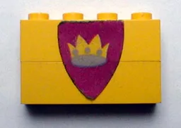 Stickered Assembly 4 x 1 x 2 with Triangular Shield with Crown Pattern (Sticker) - Sets 375 / 6075