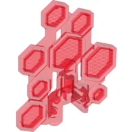 Large Figure Shield, Hexagon / Trans-Red
