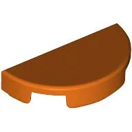 Tile Round 1 x 2 Half Circle / Reddish Orange