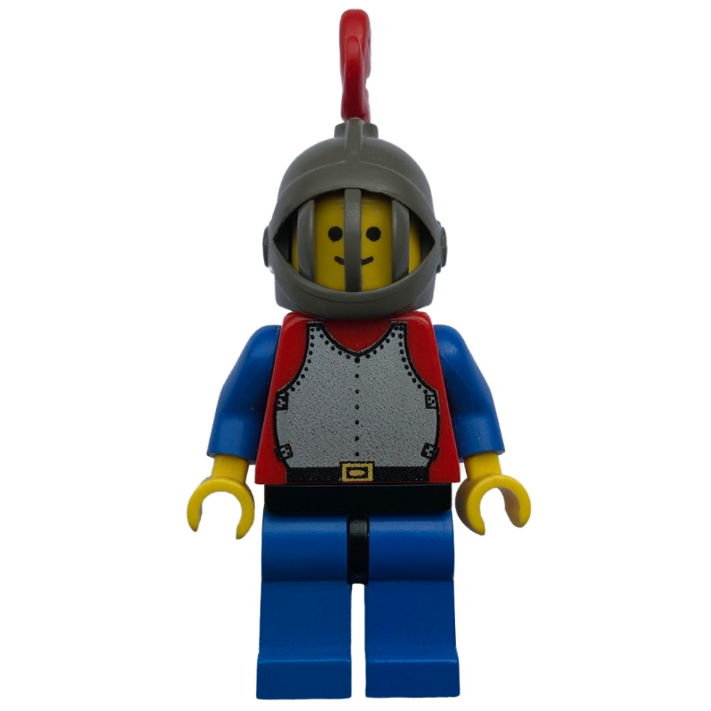 Lego Knight (Breastplate on Red) - Blue Legs, Red Plume