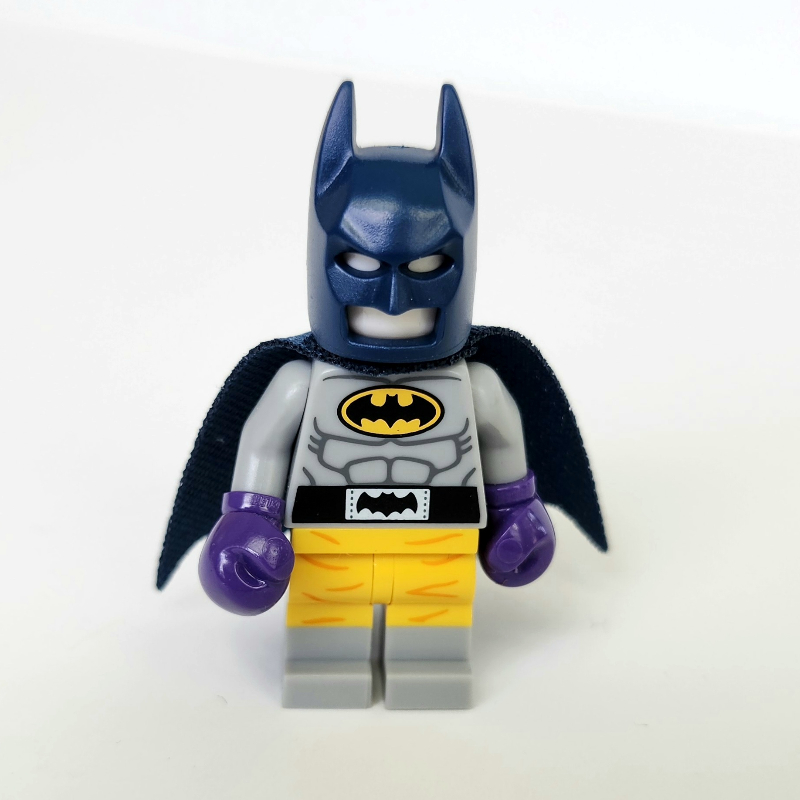 Lego Batman, Light Bluish Gray Suit, Dark Blue Cape and Cowl, Boxing Outfit