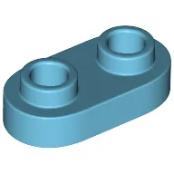 Plate Special 1 x 2 Rounded with 2 Open Studs / Medium Azure