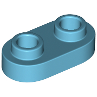 Lego Plate Special 1 x 2 Rounded with 2 Open Studs / Medium Azure