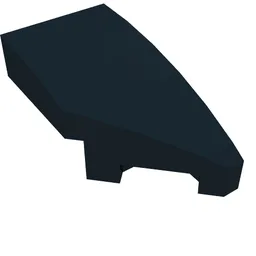 Brick Wedged, Curved 2 x 1 with Stud Notch Right / Black