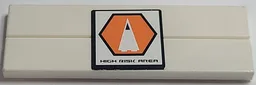 Stickered Assembly 6 x 2 with 'HIGH RISK AREA' and Orange Hexagon with Black Border and White Triangle Pattern (Sticker) - Set 7690
