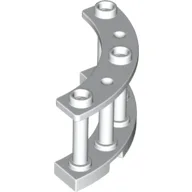 Fence Spindled 4 x 4 x 2 Quarter Round with 3 Studs / White