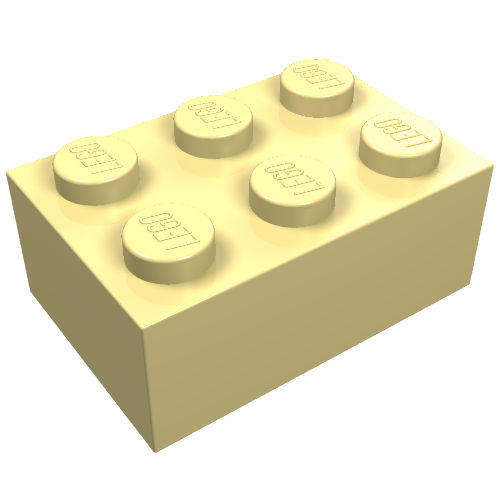 Lego Brick 2 x 3 / Light Yellow