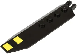 Hinge Plate 1 x 8 with Angled Side Extensions with 2 Bright Light Yellow Stripes Pattern (Sticker) - Set 60274