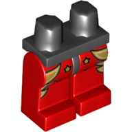 Lego Hips and Red Legs with Gold Stars and Inserts Print / Black