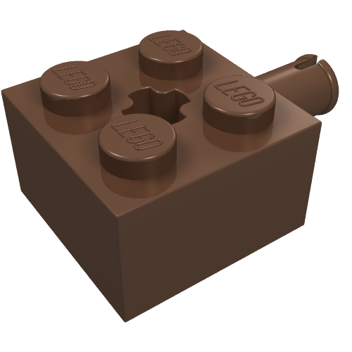 Lego Brick Special 2 x 2 with Pin and Axle Hole / Brown