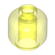 Minifig Head [Plain] [Vented Stud - 2 Holes] / Trans-Neon Green