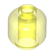 Lego Minifig Head [Plain] [Vented Stud - 2 Holes] / Trans-Neon Green