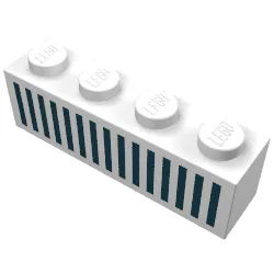 Brick 1 x 4 with Black 15 Bars Grill Print