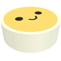 Tile Round 1 x 1 with Yellow Happy Face Print