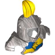 Lego Duplo Armor with Yellow Top Feather and Blue and Yellow Breastplate with Lion and Crown Print / Metallic Silver