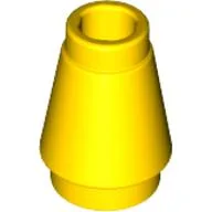 Cone 1 x 1 [Top Groove] / Yellow