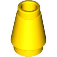 Lego Cone 1 x 1 [Top Groove] / Yellow