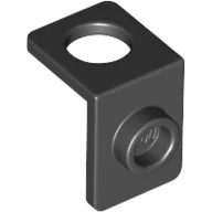Minifig Neckwear Bracket [One Stud] - Reinforced / Black