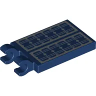 Tile Special 2 x 3 with 2 Clips with Solar Panel Print / Dark Blue