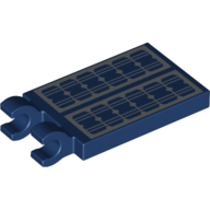 Lego Tile Special 2 x 3 with 2 Clips without Tab between Clips with Solar Panel print / Dark Blue