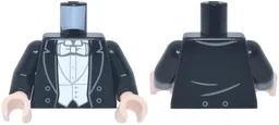 Torso Tuxedo Jacket with White Vest, Shirt and Bow Tie Pattern / Black Arms / Light Nougat Hands / Black