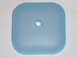 Lego Clikits Container Box, Top / Lid, Square with 1 Hole / Trans-Medium Blue