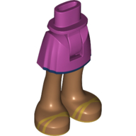 Lego Minidoll Hips and Short Skirt with Pearl Gold Sandals Print / Magenta
