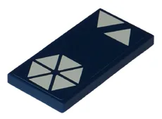Tile 2 x 4 with 8 White Triangles Pattern (Sticker) - Set 8086