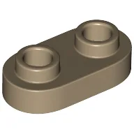 Plate Special 1 x 2 Rounded with 2 Open Studs / Dark Tan