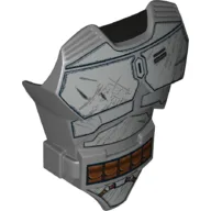 Large Figure Torso Cover with Raised Belt and Mandalorian Armor Print (Jango) / Dark Bluish Gray