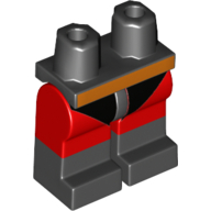 Lego Hips with Red Legs and Black Boots Pattern with Black Leotard and Orange Belt Print (Mr Incredible) / Black