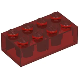 Brick 2 x 4 / Trans-Red
