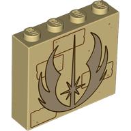 Lego Brick 1 x 4 x 3 with Rebels Symbol print / Tan