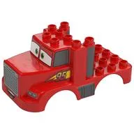 Duplo Truck Body, 3 x 4, Flatbed with Mack Print / Red